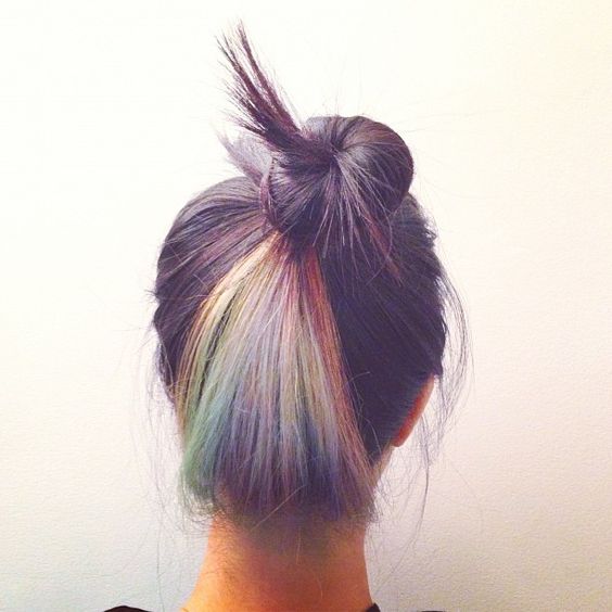 Pull Off Rainbow Hair With These Subtle Rainbow Highlights